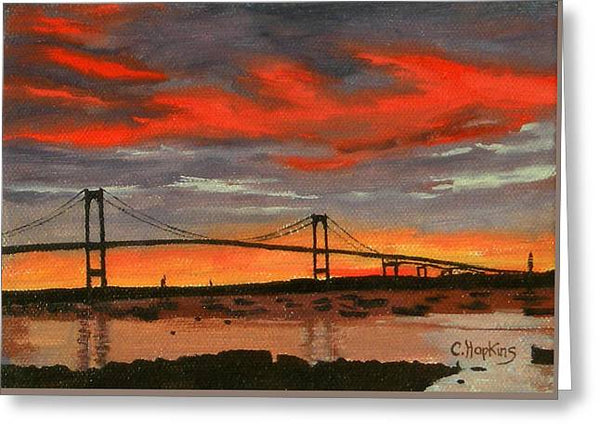Newport Bridge Newport Rhode Island - Greeting Card