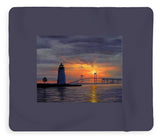 Goat Island Lighthouse Newport Rhode Island - Blanket