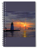 Goat Island Lighthouse Newport Rhode Island - Spiral Notebook