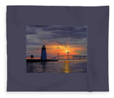 Goat Island Lighthouse Newport Rhode Island - Blanket