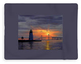 Goat Island Lighthouse Newport Rhode Island - Blanket