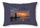 Goat Island Lighthouse Newport Rhode Island - Throw Pillow