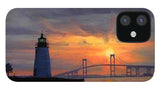 Goat Island Lighthouse Newport Rhode Island - Phone Case