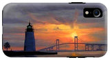 Goat Island Lighthouse Newport Rhode Island - Phone Case