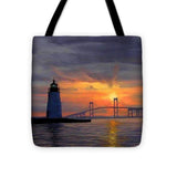 Goat Island Lighthouse Newport Rhode Island - Tote Bag