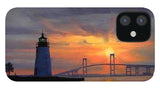 Goat Island Lighthouse Newport Rhode Island - Phone Case