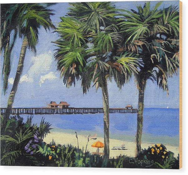 Naples Pier Naples Florida - Wood Print