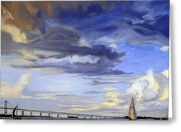 Newport Bridge Newport Rhode Island - Greeting Card