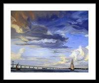 Newport Bridge Newport Rhode Island - Framed Print