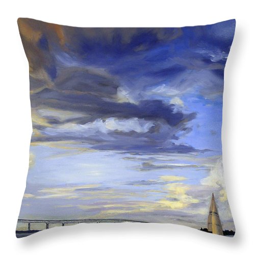 Newport Bridge Newport Rhode Island - Throw Pillow
