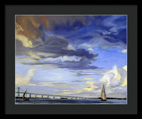 Newport Bridge Newport Rhode Island - Framed Print