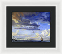 Newport Bridge Newport Rhode Island - Framed Print