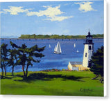 Goat Island Lighthouse Newport Rhode Island - Canvas Print