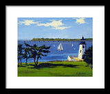 Goat Island Lighthouse Newport Rhode Island - Framed Print