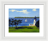 Goat Island Lighthouse Newport Rhode Island - Framed Print