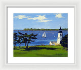 Goat Island Lighthouse Newport Rhode Island - Framed Print