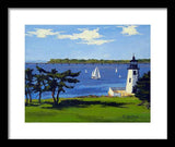 Goat Island Lighthouse Newport Rhode Island - Framed Print