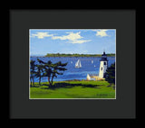 Goat Island Lighthouse Newport Rhode Island - Framed Print