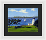 Goat Island Lighthouse Newport Rhode Island - Framed Print