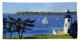 Goat Island Lighthouse Newport Rhode Island - Beach Towel