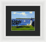 Goat Island Lighthouse Newport Rhode Island - Framed Print