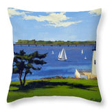 Goat Island Lighthouse Newport Rhode Island - Throw Pillow