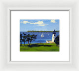 Goat Island Lighthouse Newport Rhode Island - Framed Print