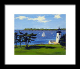 Goat Island Lighthouse Newport Rhode Island - Framed Print