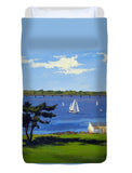 Goat Island Lighthouse Newport Rhode Island - Duvet Cover
