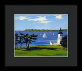Goat Island Lighthouse Newport Rhode Island - Framed Print