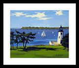 Goat Island Lighthouse Newport Rhode Island - Framed Print