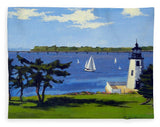 Goat Island Lighthouse Newport Rhode Island - Blanket