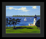 Goat Island Lighthouse Newport Rhode Island - Framed Print