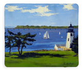 Goat Island Lighthouse Newport Rhode Island - Blanket