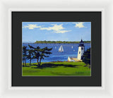 Goat Island Lighthouse Newport Rhode Island - Framed Print