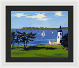 Goat Island Lighthouse Newport Rhode Island - Framed Print