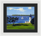 Goat Island Lighthouse Newport Rhode Island - Framed Print