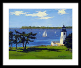 Goat Island Lighthouse Newport Rhode Island - Framed Print