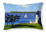 Goat Island Lighthouse Newport Rhode Island - Throw Pillow