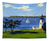 Goat Island Lighthouse Newport Rhode Island - Tapestry