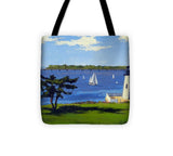 Goat Island Lighthouse Newport Rhode Island - Tote Bag