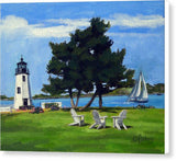 Goat Island Lighthouse Newport Rhode Island - Canvas Print