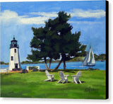 Goat Island Lighthouse Newport Rhode Island - Canvas Print