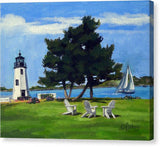 Goat Island Lighthouse Newport Rhode Island - Canvas Print
