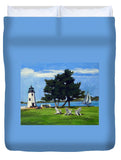 Goat Island Lighthouse Newport Rhode Island - Duvet Cover