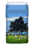 Goat Island Lighthouse Newport Rhode Island - Duvet Cover