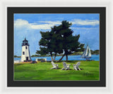 Goat Island Lighthouse Newport Rhode Island - Framed Print