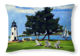Goat Island Lighthouse Newport Rhode Island - Throw Pillow