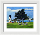 Goat Island Lighthouse Newport Rhode Island - Framed Print