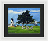 Goat Island Lighthouse Newport Rhode Island - Framed Print
